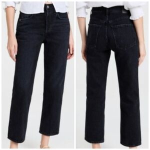 Citizens Of Humanity Emery Crop Black Cotton Button Fly Jeans Size 25